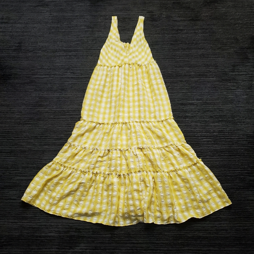 Madewell Yellow Gingham Maxi Dress
